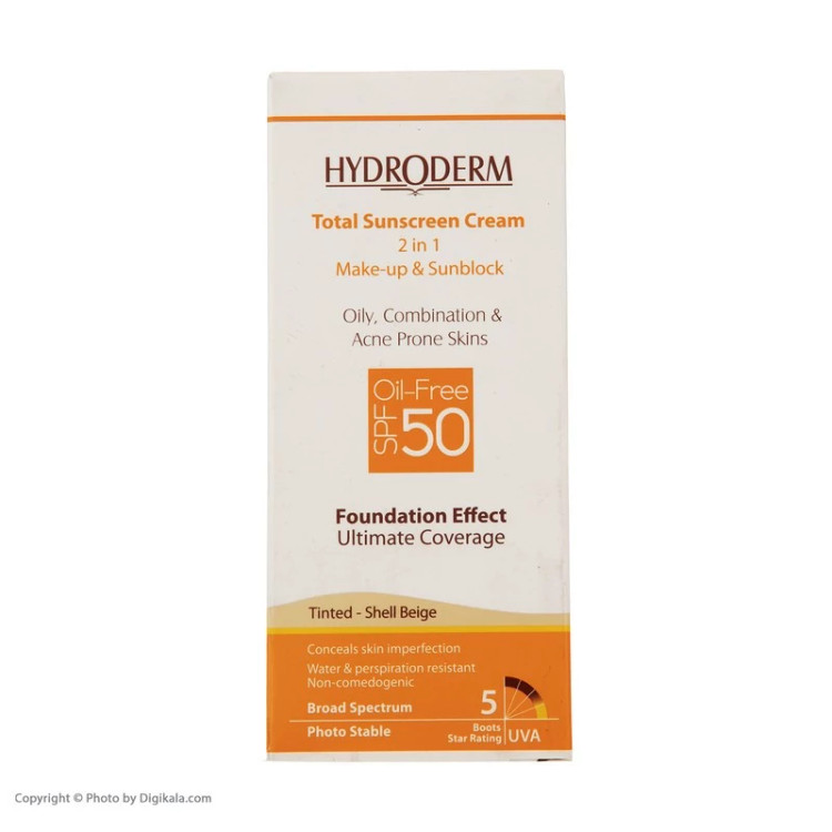 کرم ضد آفتاب رنگی SPF 50 هیدرودرم مدل 01 مناسب برای پوست چرب حجم 40 میلی لیتر