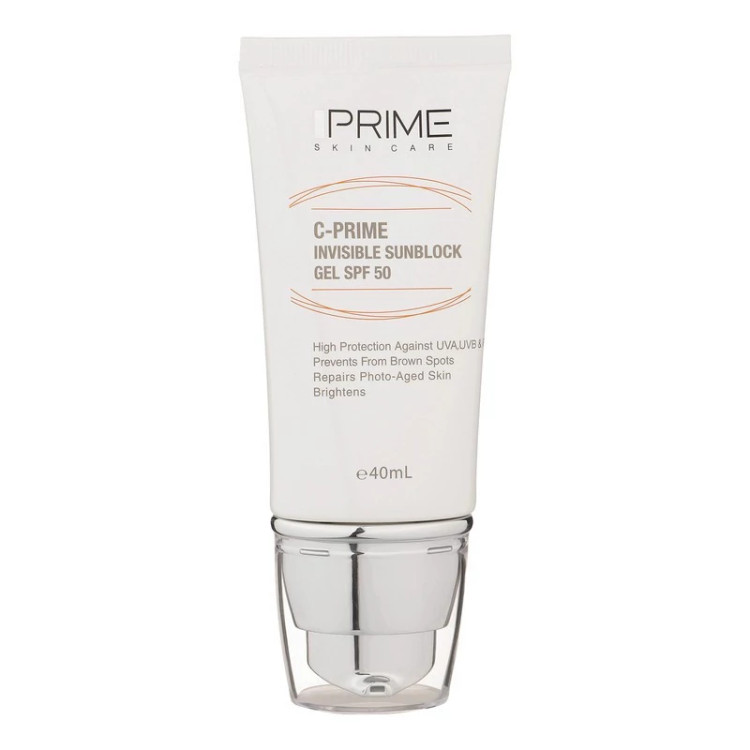 ژل ضدآفتاب بیرنگ پرایم SPF50 مدل C-Prime مناسب برای انواع پوست، حجم 40 میلیلیتر