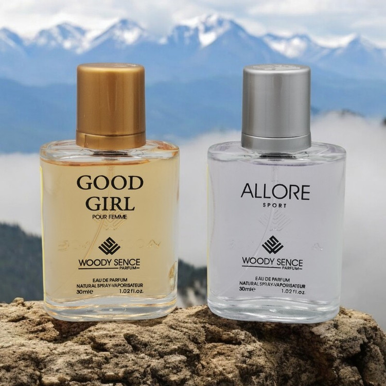 عطر جیبی وودی سنس مدل GOOD GIRL حجم 30 میلی لیتر به همراه عطر جیبی مردانه وودی سنس مدل الور اسپرت بلو