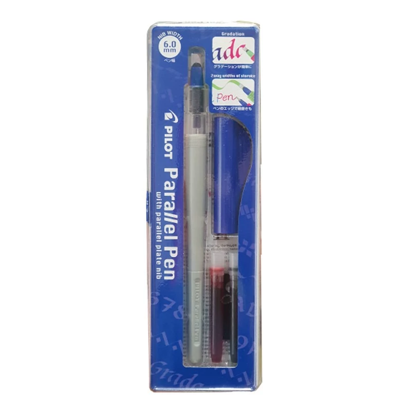 قلم خوشنویسی پایلوت مدل parallel کد P6321 به همراه جوهر یدک مجموعه 5 عددی