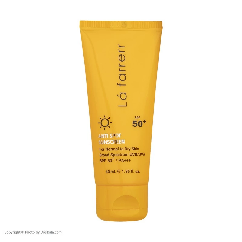 کرم ضدآفتاب و ضدلک بیرنگ لافارر مدل SPF50، مناسب پوستهای خشک و معمولی، حجم 40 میلیلیتر