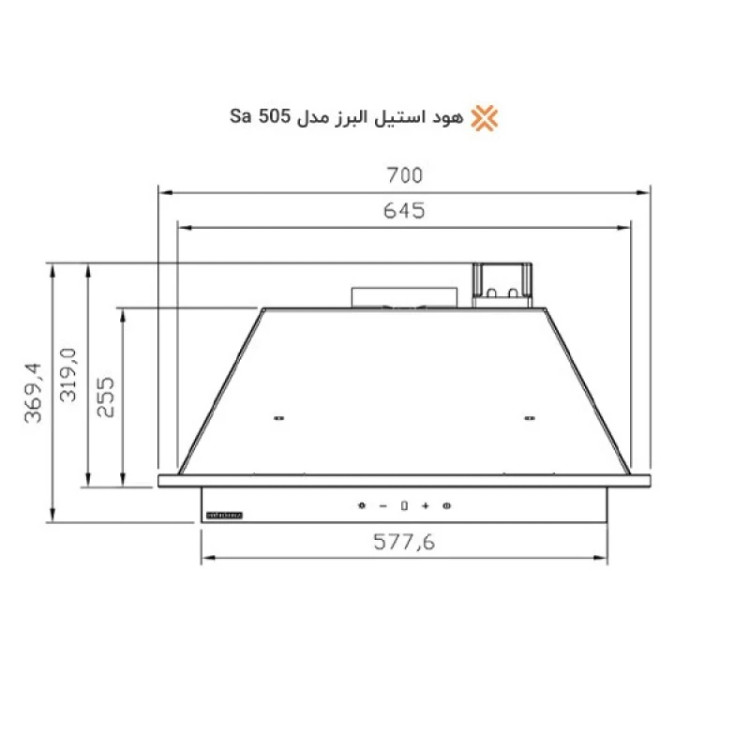 هود مخفی استیل البرز مدل SA505 سایز 70