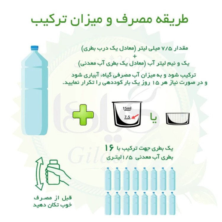 کود مایع کامل NPK سه بیست گیلدا کد 20-20-20 حجم 120 میلی لیتر