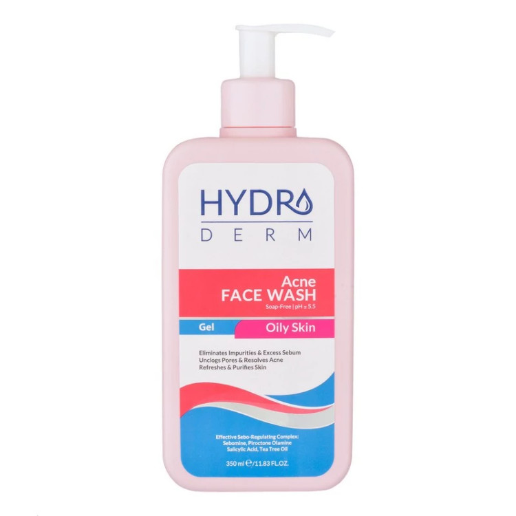 ژل شستوشوی صورت هیدرودرم مدل Acne مناسب پوستهای چرب حجم 350 میلیلیتر