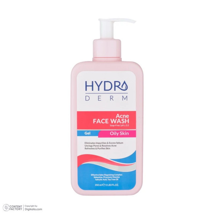 ژل شستوشوی صورت هیدرودرم مدل Acne مناسب پوستهای چرب حجم 350 میلیلیتر
