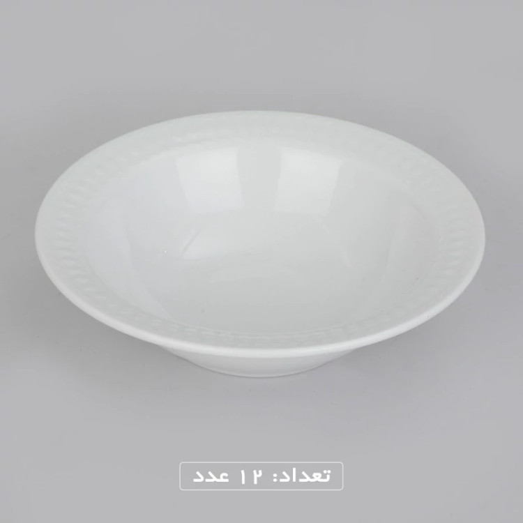 سرویس غذاخوری 102 پارچه چینی زرین ایران سری رادیانس مدل White درجه یک
