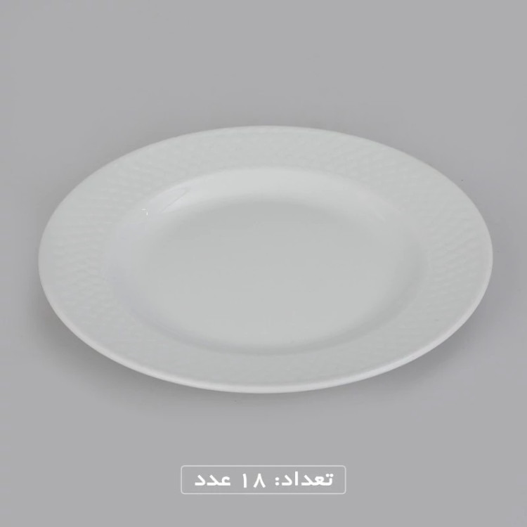 سرویس غذاخوری 102 پارچه چینی زرین ایران سری رادیانس مدل White درجه یک