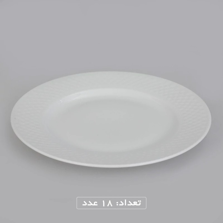 سرویس غذاخوری 102 پارچه چینی زرین ایران سری رادیانس مدل White درجه یک