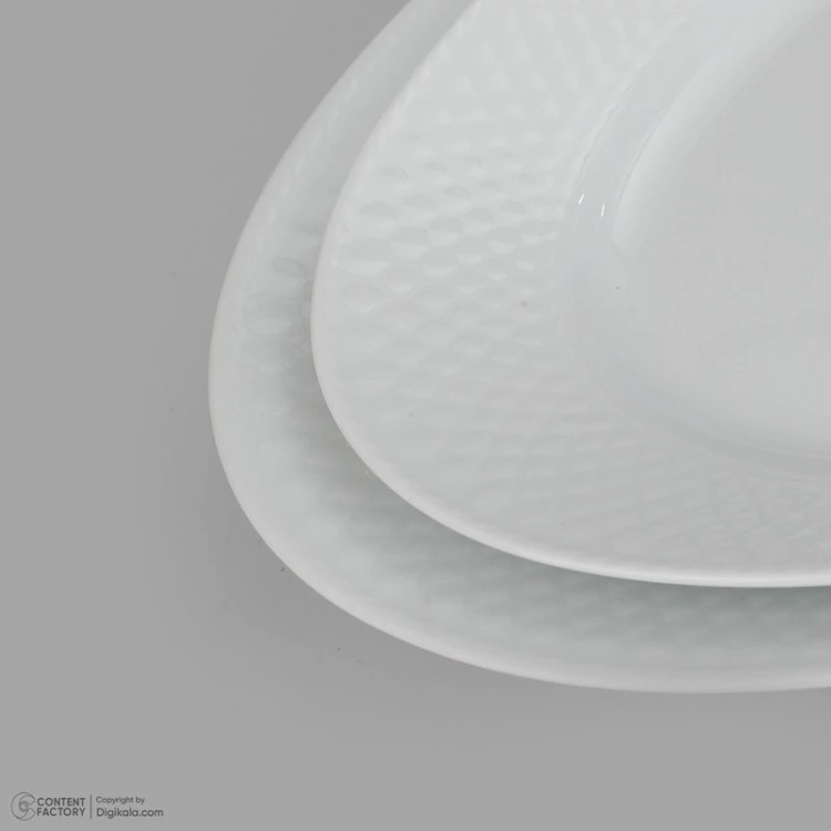 سرویس غذاخوری 102 پارچه چینی زرین ایران سری رادیانس مدل White درجه یک