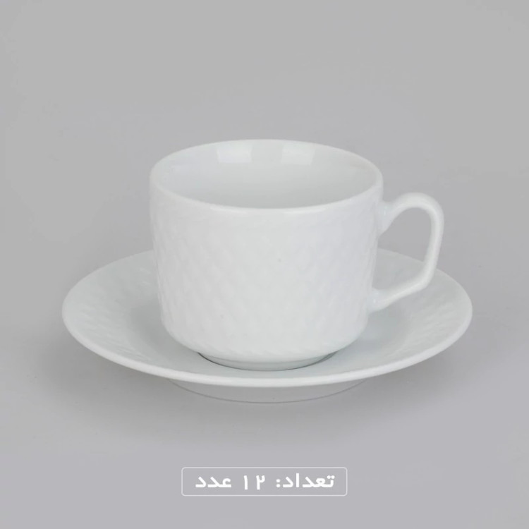 سرویس غذاخوری 102 پارچه چینی زرین ایران سری رادیانس مدل White درجه یک