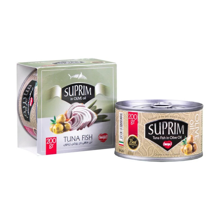 کنسرو ماهی تن در روغن زیتون ساپریم - 200 گرم