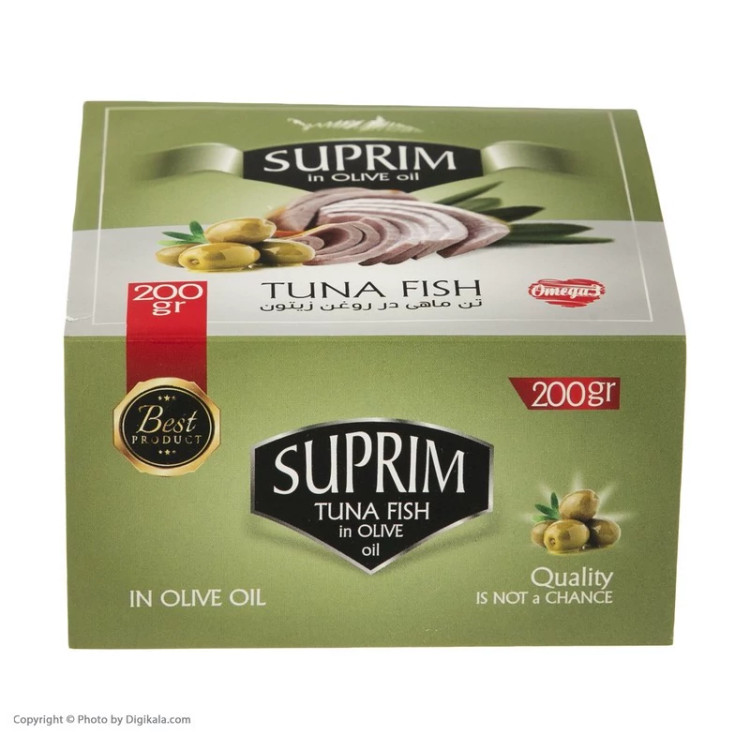 کنسرو ماهی تن در روغن زیتون ساپریم - 200 گرم