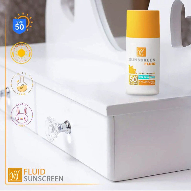 فلوئید ضدآفتاب بیرنگ مای SPF50 مدل Hyaluronic Acid مناسب انواع پوست، حجم 50 میلیلیتر