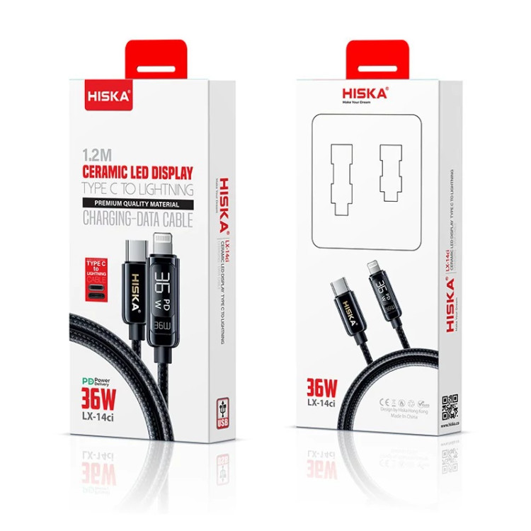 کابل تبدیل USB-C به لایتنینگ هیسکا مدل LX-14CI طول 1 متر