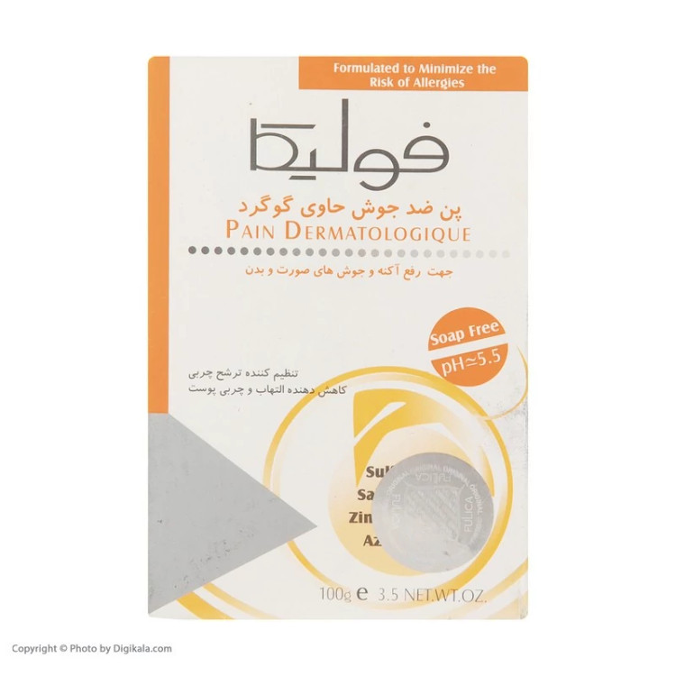پن ضد جوش صورت و بدن فولیکا مدل Sulfur وزن 100 گرم