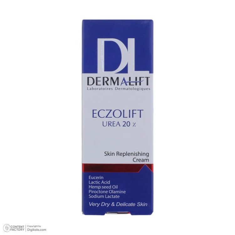 کرم مرطوب کننده بدن درمالیفت مدل ECZOLIFT UREA 20% مناسب پوستهای خشک حجم 40 میلی لیتر