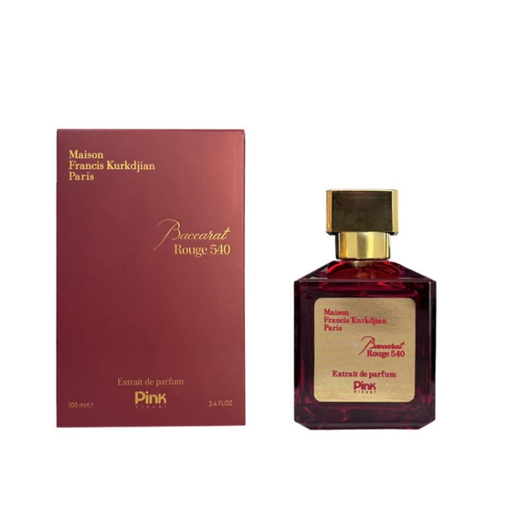 ادوپرفیوم زنانه پینک ویژوآل مدل Baccarat Rouge 540 با رایحه گرم و شیرین حجم 100 میلی لیتر