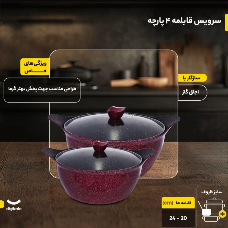 سرویس قابلمه 4 پارچه مدل Best