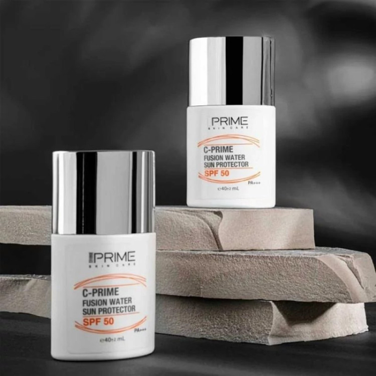 فلوئید ضدآفتاب بیرنگ پرایم SPF50 مدل C-Prime Fusion Water مناسب انواع پوست، حجم 40 میلیلیتر