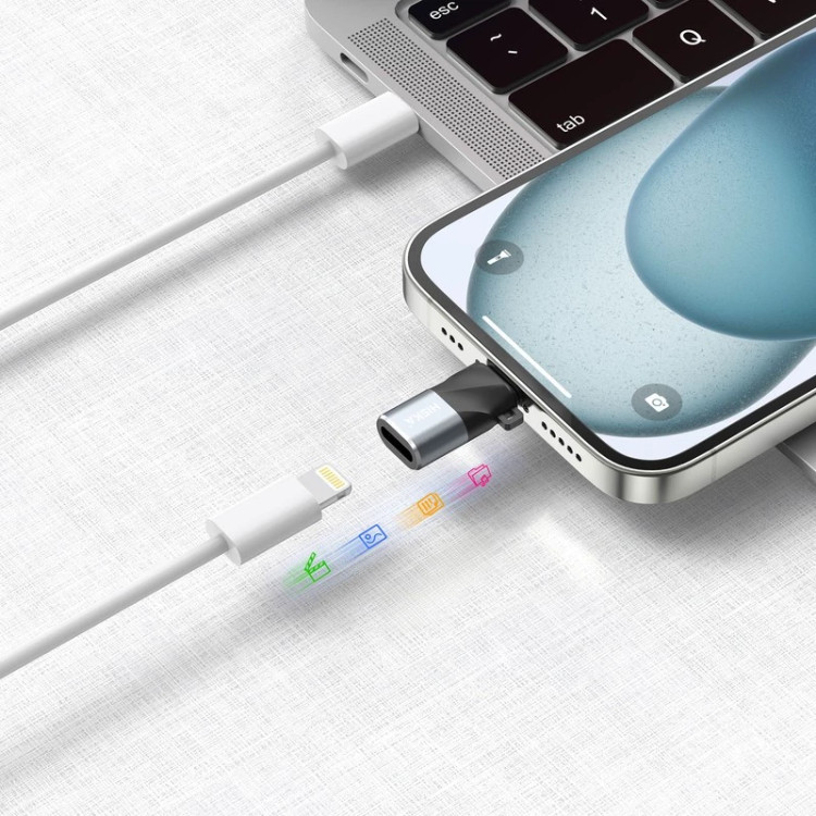 مبدل OTG لایتنینگ به USB-C هیسکا مدل H8