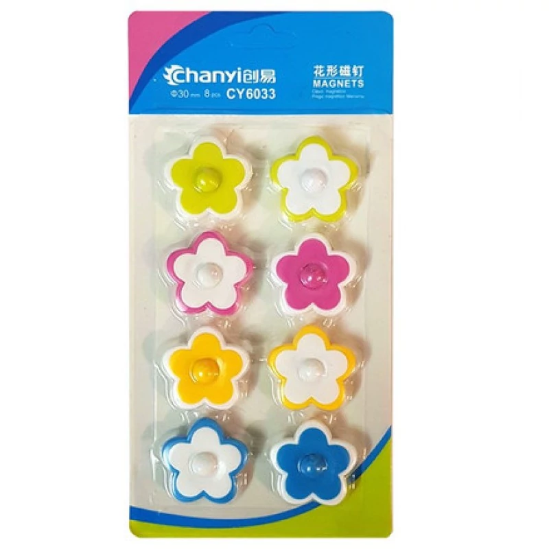 گیره آهنربایی چانی مدل گل-CY6033 بسته 8 عددی