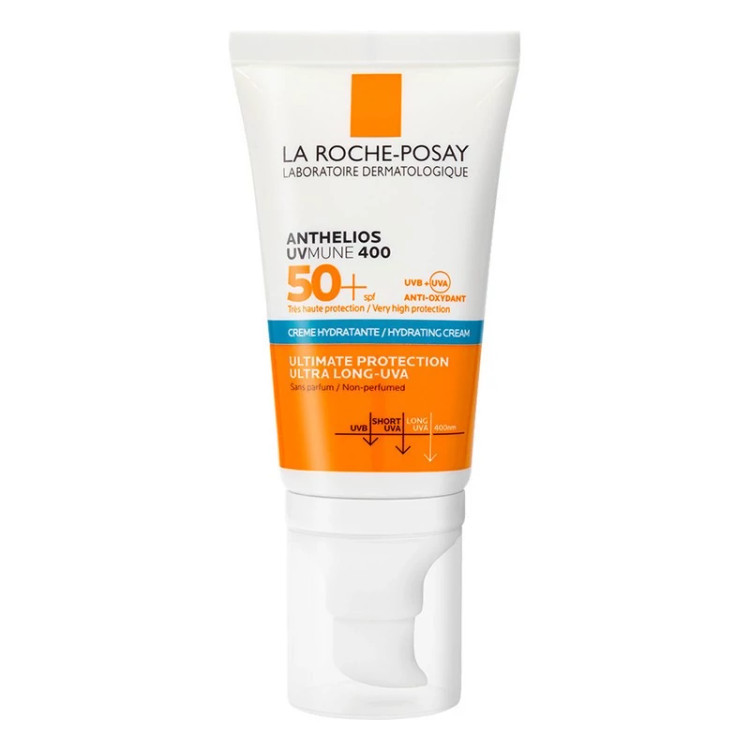 کرم ضد آفتاب بدون رنگ لاروش پوزای SPF 50 مدل UVMune 400 مناسب پوستهای حساس حجم 50 میلیلیتر