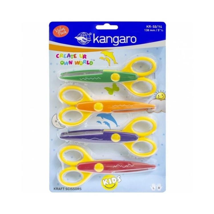 قیچی کانگرو کد KR-53/y4 بسته 4 عددی