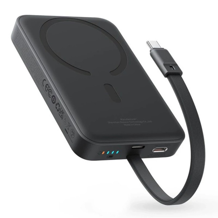 پاوربانک بیسیم 30 وات باسئوس مدل Magnetic Mini ظرفیت 10000 میلی آمپر ساعت