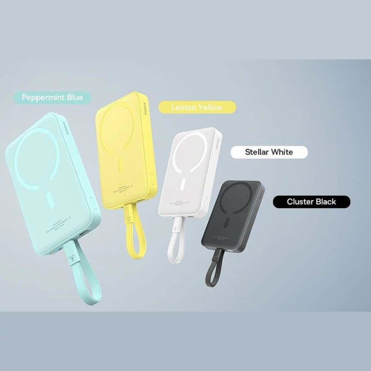 پاوربانک بیسیم 30 وات باسئوس مدل Magnetic Mini ظرفیت 10000 میلی آمپر ساعت