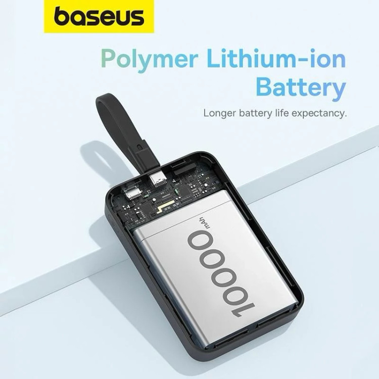 پاوربانک بیسیم 30 وات باسئوس مدل Magnetic Mini ظرفیت 10000 میلی آمپر ساعت