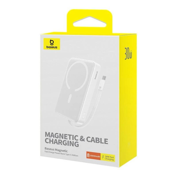 پاوربانک بیسیم 30 وات باسئوس مدل Magnetic Mini ظرفیت 10000 میلی آمپر ساعت
