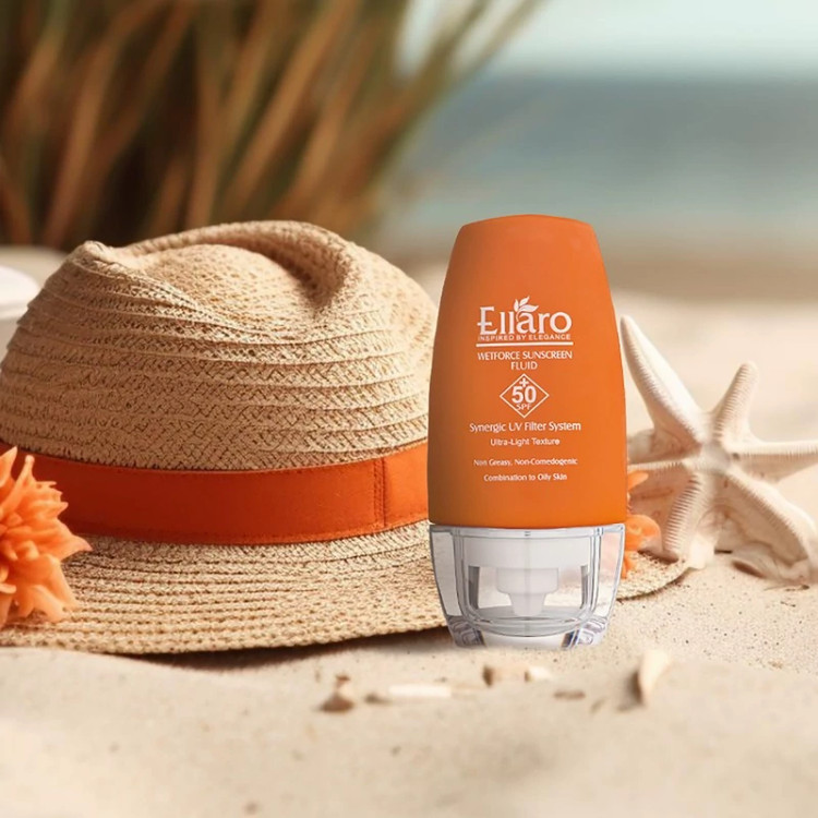 فلوئید ضد آفتاب بدون رنگ الارو SPF50 مدل Ultra Light تحت لیسانس محافظ UVA ،UVB، مرطوبکننده مناسب پوستهای چرب و مختلط