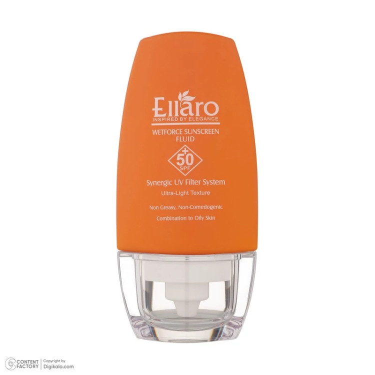 فلوئید ضد آفتاب بدون رنگ الارو SPF50 مدل Ultra Light تحت لیسانس محافظ UVA ،UVB، مرطوبکننده مناسب پوستهای چرب و مختلط