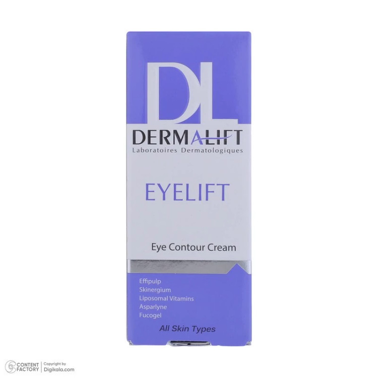 کرم رطوبترسان دور چشم درمالیفت مدل Eyelift Eye Contour مناسب انواع پوست حجم 20 میلی لیتر