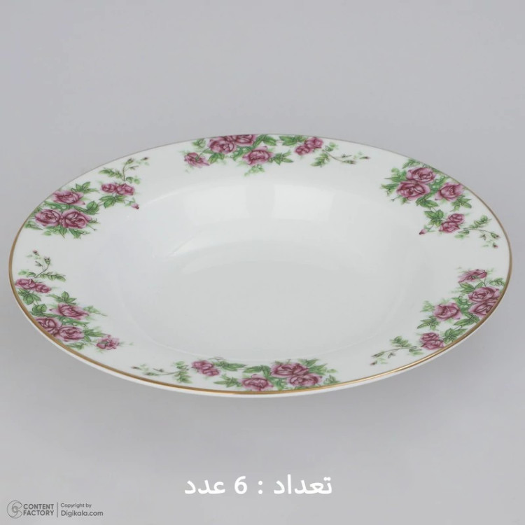 سرویس غذاخوری 28 پارچه چینی زرین ایران سری ایتالیا اف مدل Bidgol درجه یک