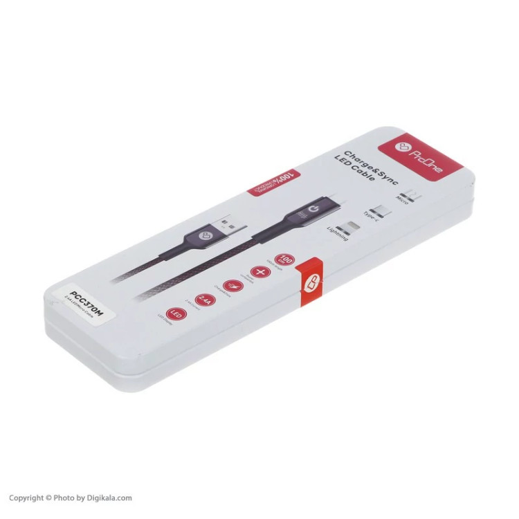 کابل تبدیل USB به microUSB پرووان مدل PCC370M طول 1 متر
