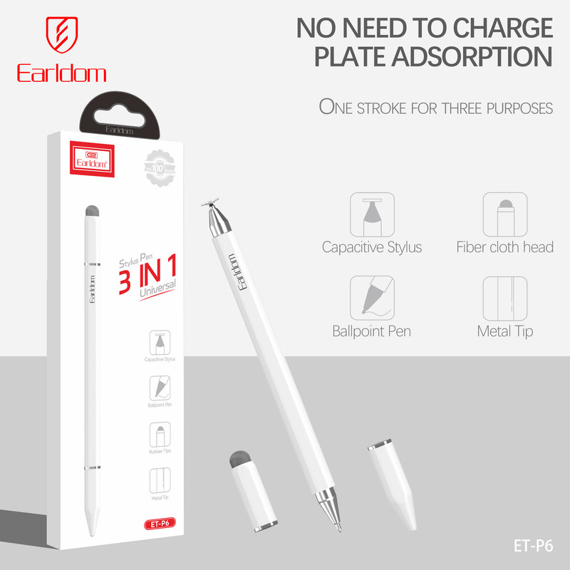 قلم لمسی ارلدام مدل Stylus Pen 3IN1 P6