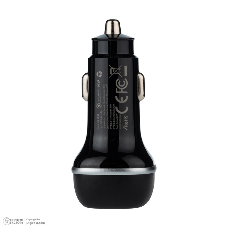 شارژر فندکی 90 وات دو پورت هایکواستار مدل HS-CC26