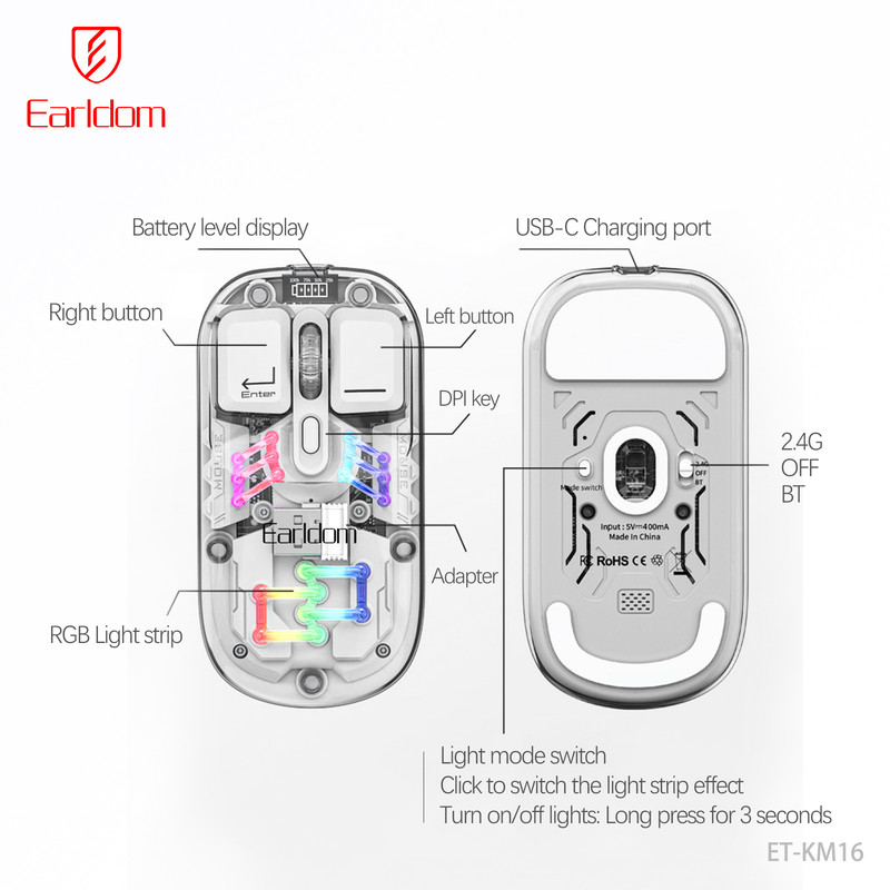 ماوس بی سیم ارلدام مدل DUAL MODE KM16