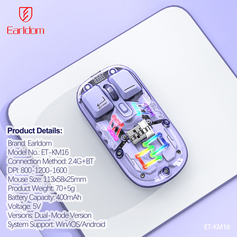 ماوس بی سیم ارلدام مدل DUAL MODE KM16