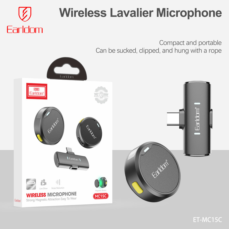 ست میکروفن بی سیم ارلدام مدل MC15C با درگاه اتصال USB-C