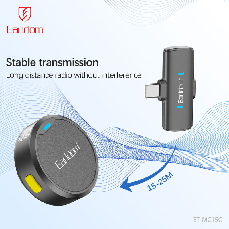 ست میکروفن بی سیم ارلدام مدل MC15C با درگاه اتصال USB-C