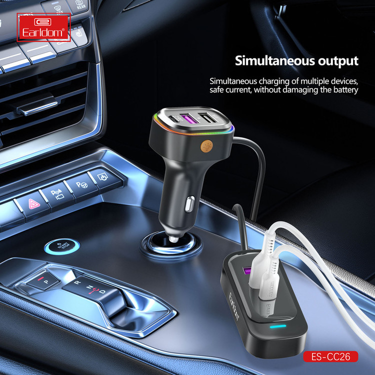 شارژر فندکی 65 وات ارلدام مدل 6IN1 CAR CHARGER CC26