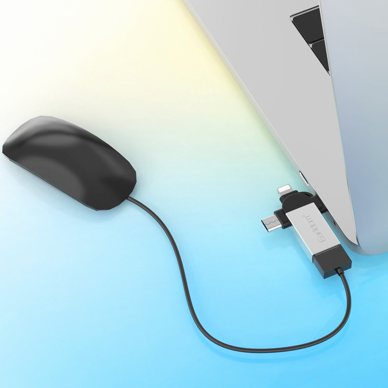 مبدل USB OTG به microUSB / لایتنینگ / USB-C ارلدام مدل ET-OT93