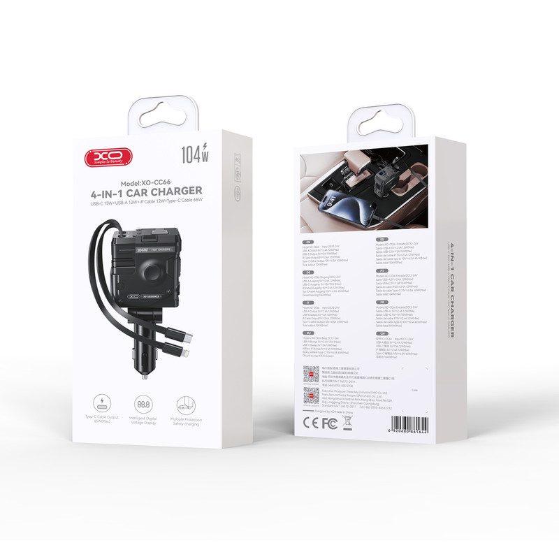 شارژر فندکی 104 وات ایکس او مدل xo-cc66