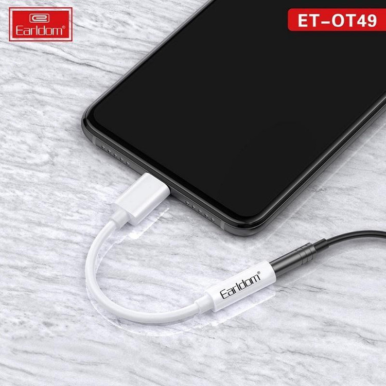 کابل تبدیل لایتنینگ به جک 3.5 میلی متری ارلدام مدل ET-OT49