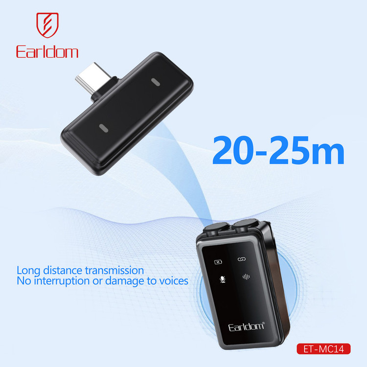 ست میکروفن بی سیم ارلدام مدل 3IN1 MC14 با درگاه اتصال پورت لایتینگ و USB Type C