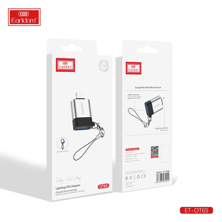 مبدل OTG USB به لایتنینگ ارلدام مدل OT65