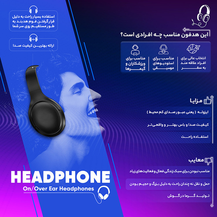 هدفون بی سیم هویت مدل i18