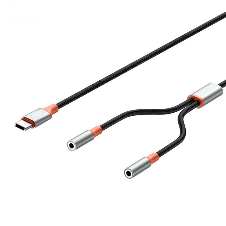 کابل تبدیل USB-C به جک 3.5 میلیمتری ایکس او مدل NB-R269B 2 in1 طول 1.2 متر